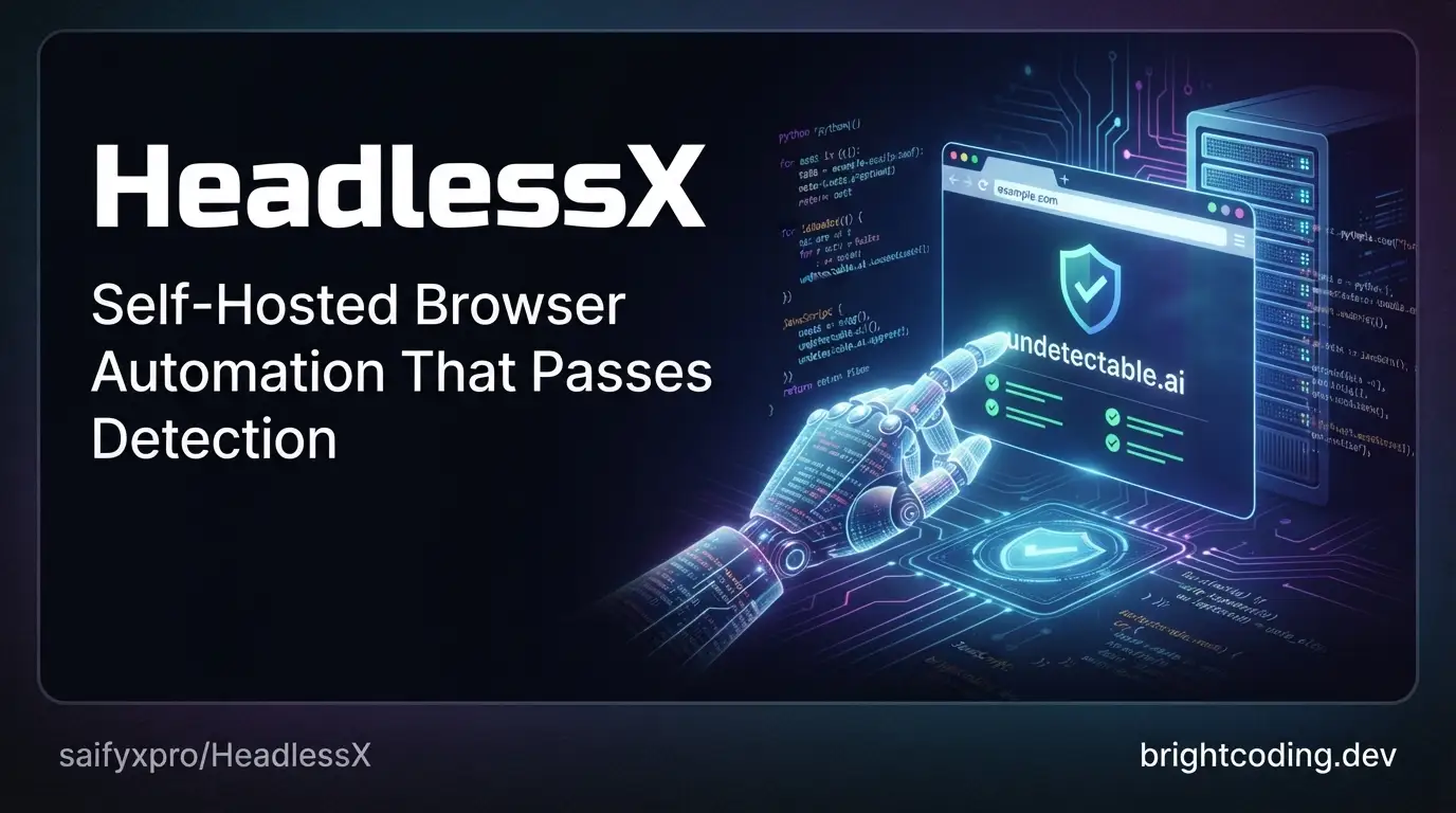 saifyxpro/HeadlessX: Self-Hosted Browser Automation That Passes Detection
