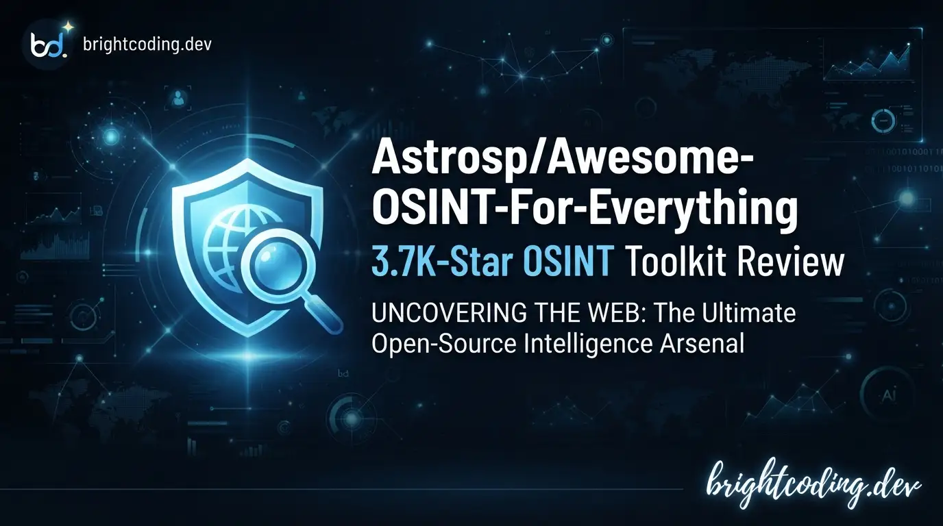 Astrosp/Awesome-OSINT-For-Everything: 3.7K-Star OSINT Toolkit Review