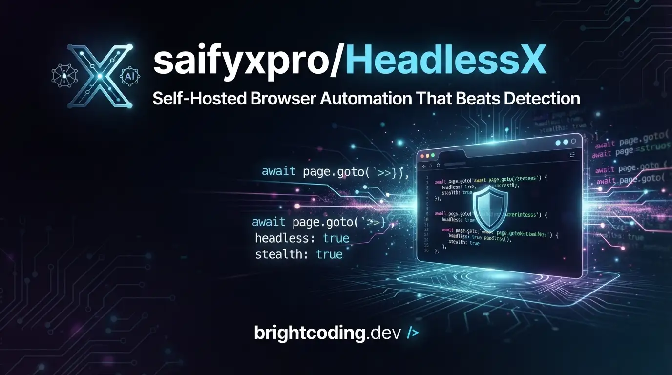 saifyxpro/HeadlessX: Self-Hosted Browser Automation That Beats Detection