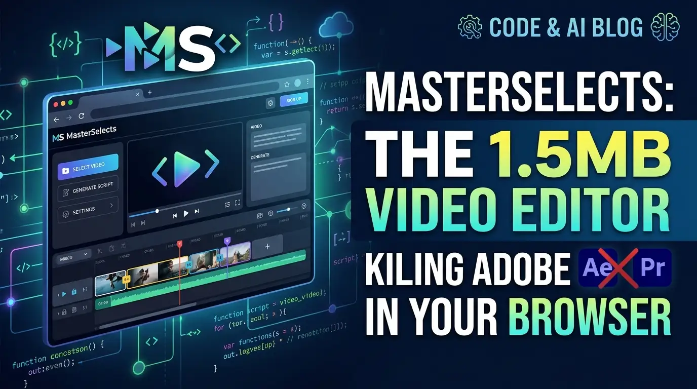 MasterSelects: The 1.5MB Video Editor Killing Adobe in Your Browser