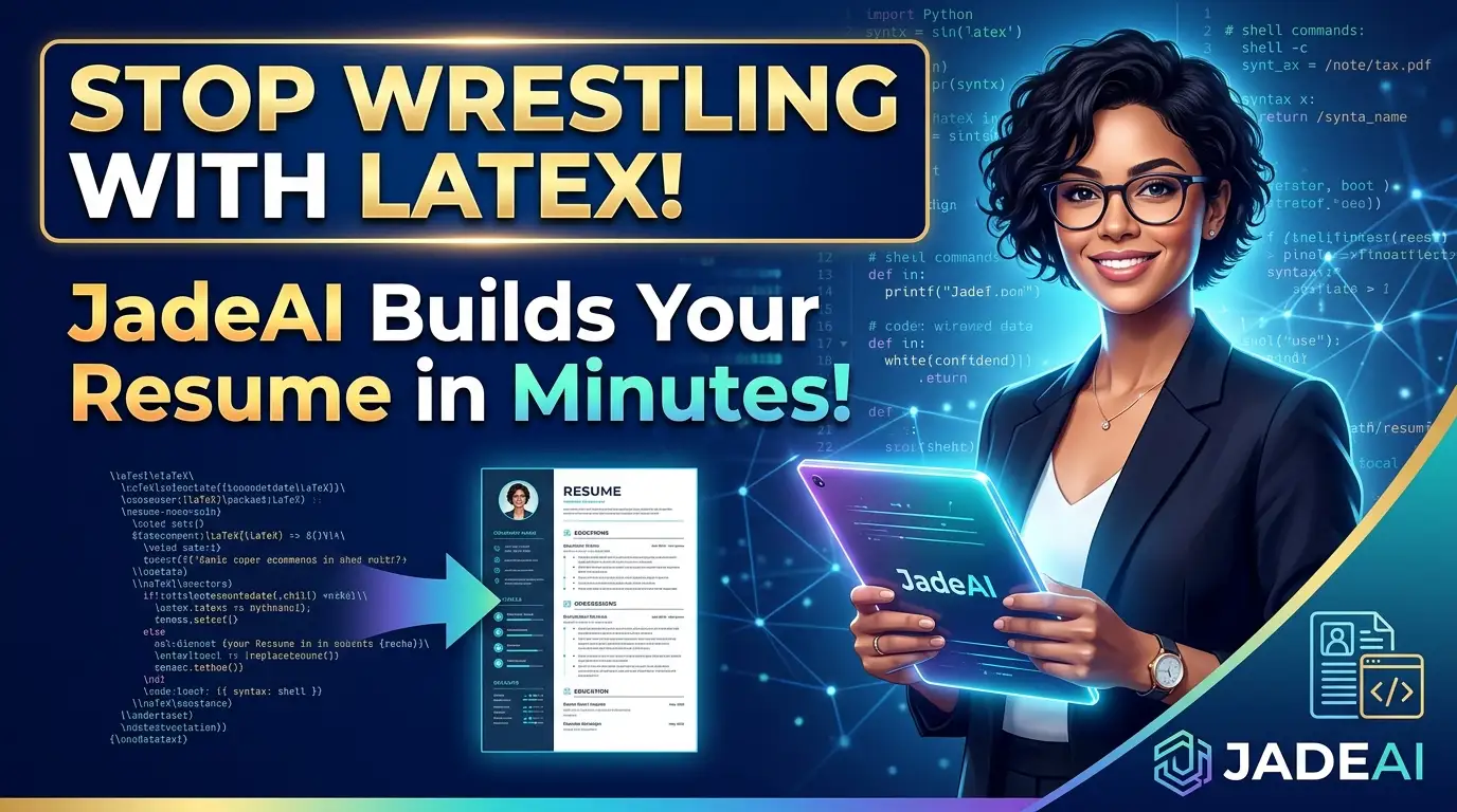 Stop Wrestling with LaTeX! JadeAI Builds Your Resume in Minutes