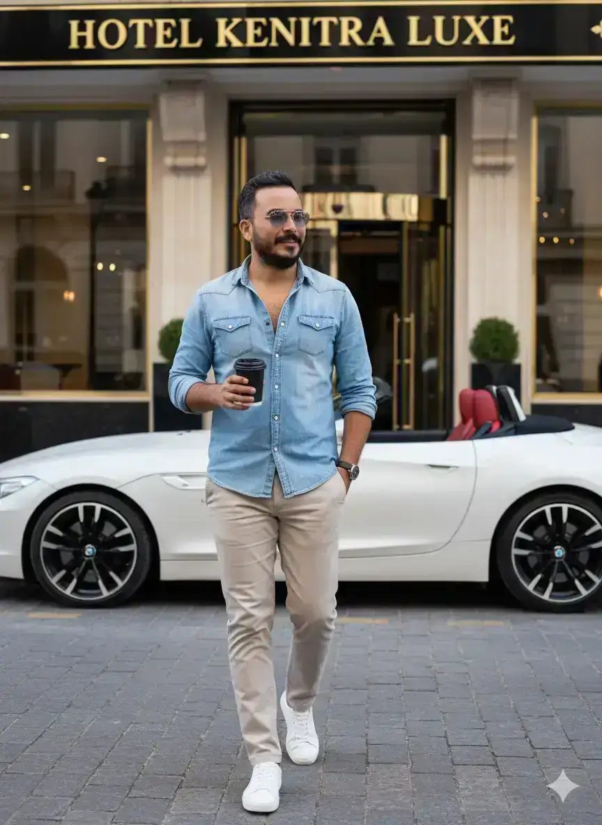 Sophisticated Man in an Urban Scene