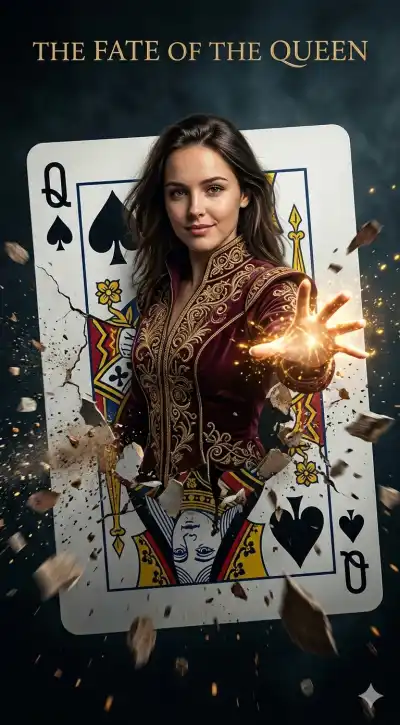 cinematic movie poster of a powerful female sorcerer