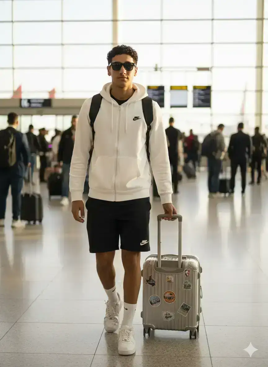 Handsome Man in Moroccan Airport