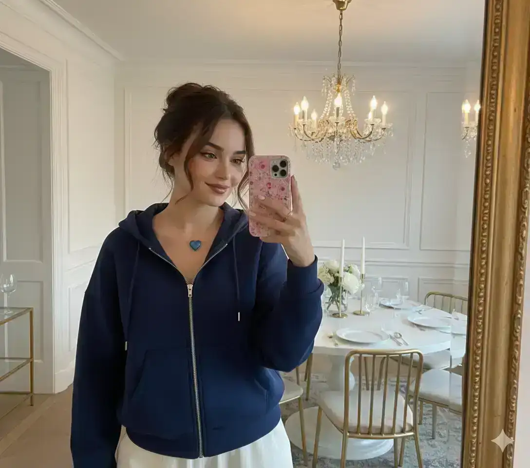 Mirror Selfie: Hoodie Chic