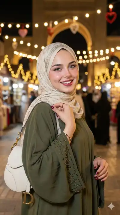 outdoor night market or festive open-air shopping area at night, richly decorated and glowing with ambiance.