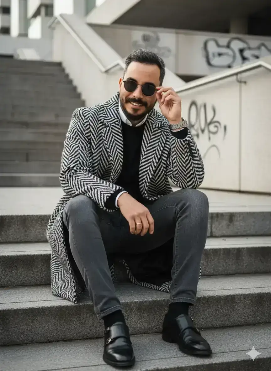 Elegant Urban Fashion: Photographic Portrait
