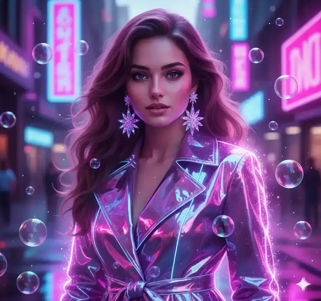 Futuristic Girl in Neon Dream