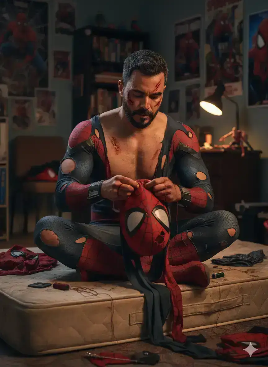 Wounded Spider-Man in Apartment