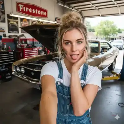 Just a little oil change... and a selfie! 