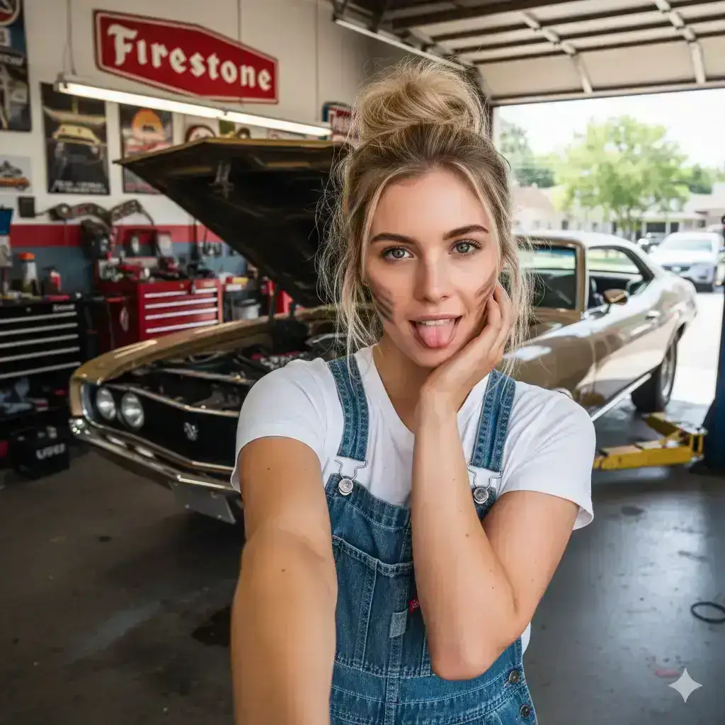 Just a little oil change... and a selfie! 