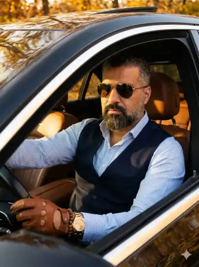 handsome muscular moroccan man in his late 20s, sharp jawline, thick well-groomed beard