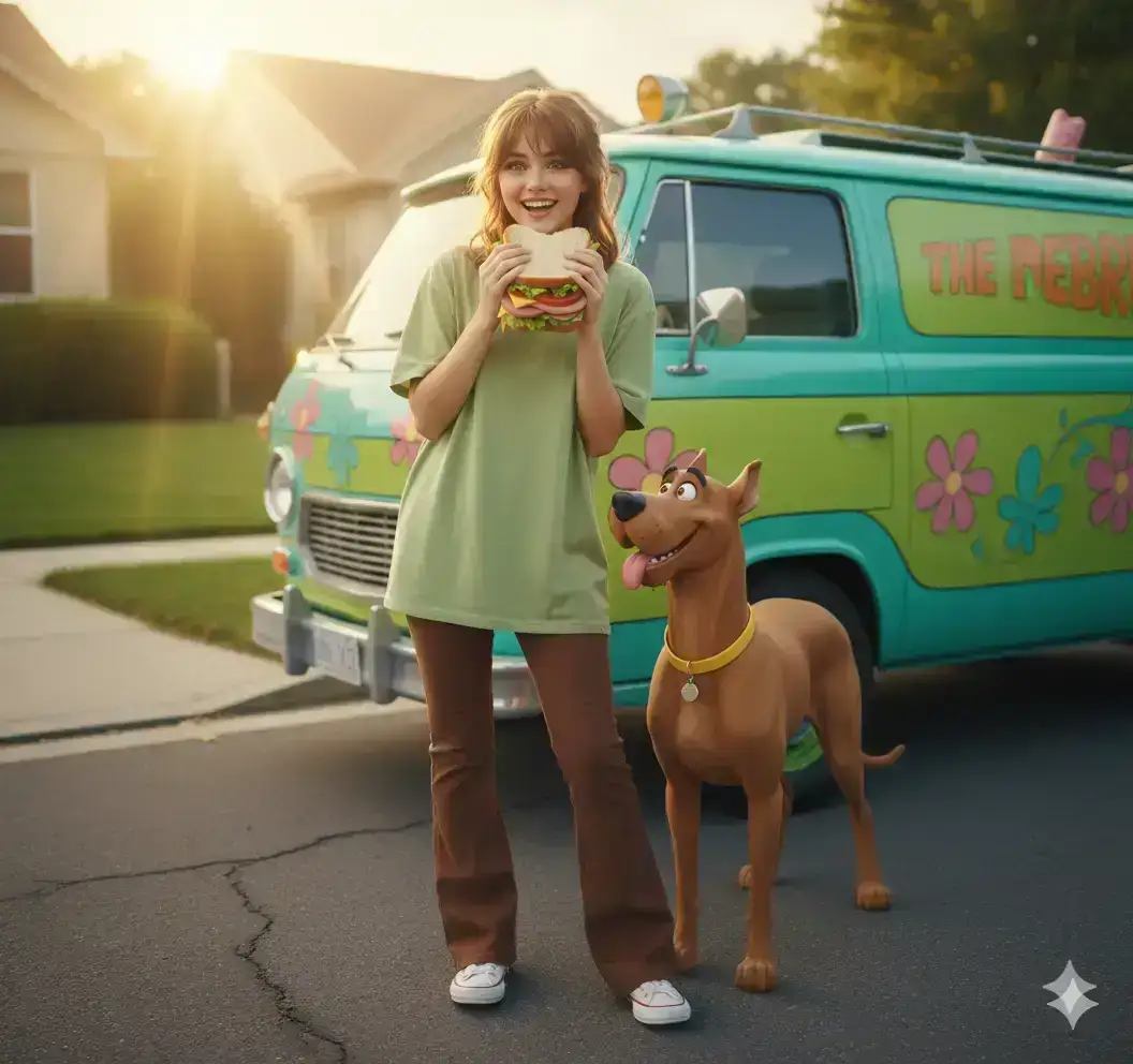 cute feminine version of Shaggy from Scooby-Doo