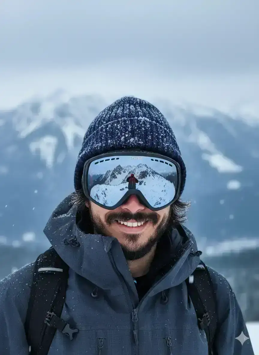 Frozen Reflection ​High-Altitude Grin