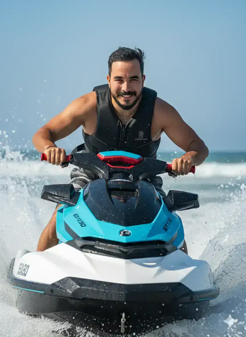 Realistic Jet Ski Rider Photo
