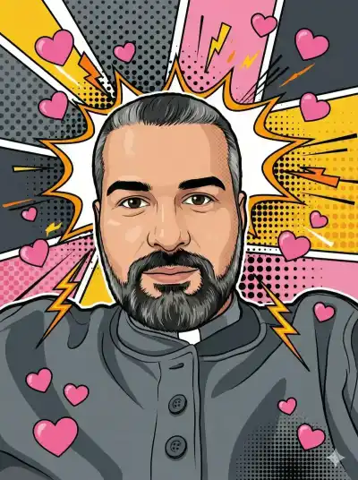 Transform the image into a high-end professional pop-art vector illustration. Use Clean vector shapes with accurate facial features, soft cartoon detailin