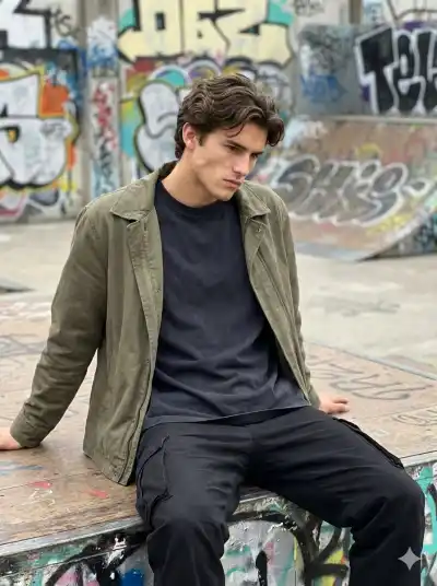 street-style photo taken on an iPhone rear camera. 